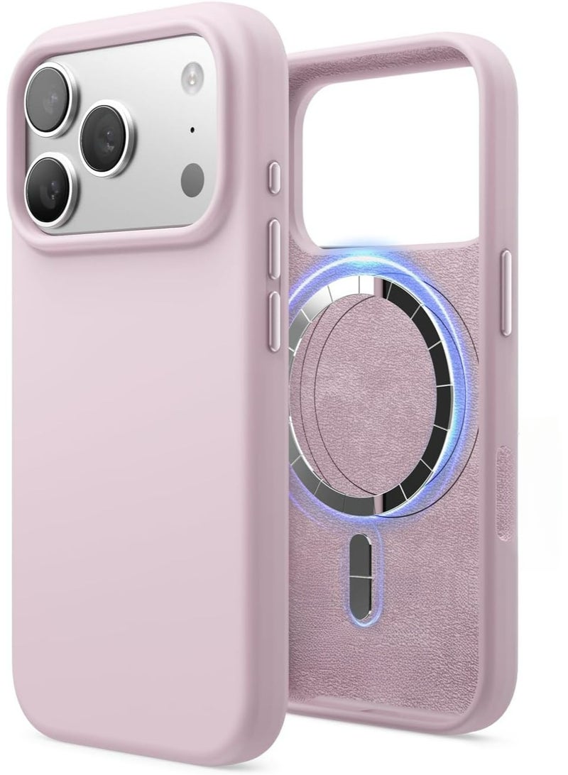 iPhone 17 Pro Silicone Case, Compatible with MagSafe Accessories, Super Strong Drop Protection, Anti-Fingerprint & Anti-Yellowing, Slim and Elegant (Light Pink) - Image 1